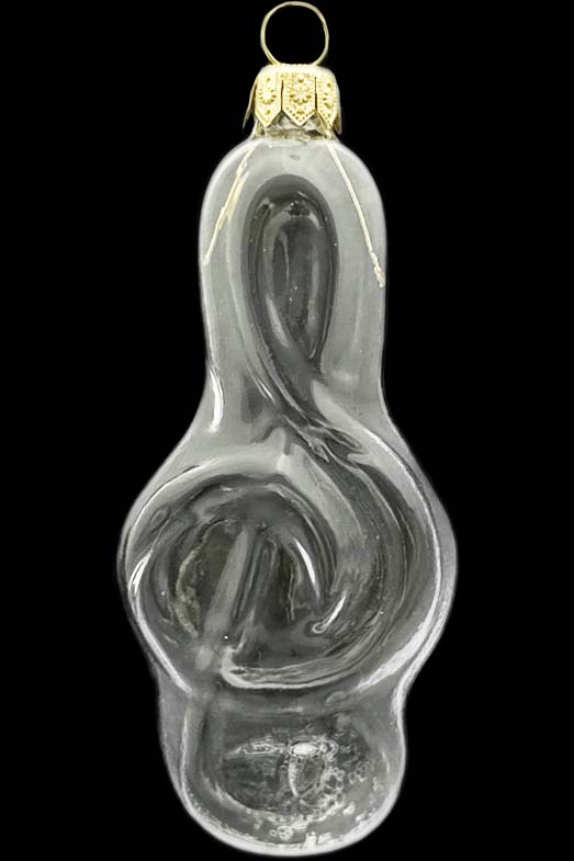 Стеклянная елочная игрушка Заготовка Скрипичный ключ 11,4 см 161518200